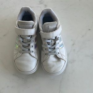 Kids White adidas Velcro sneakers